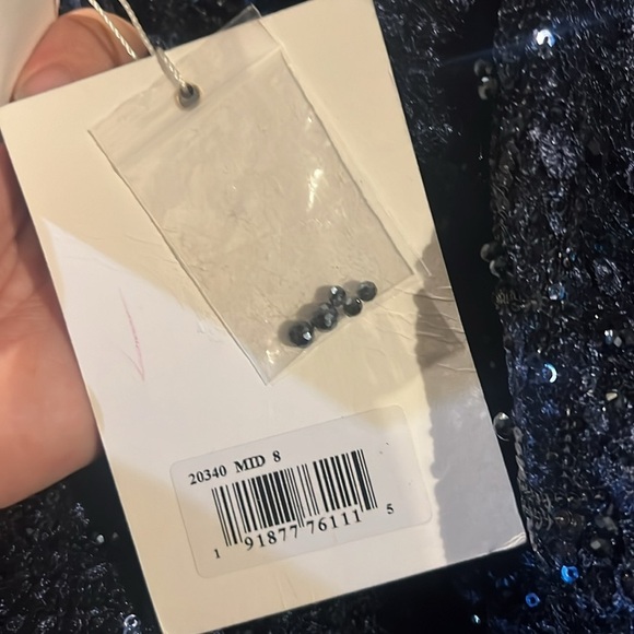 Mac Duggal 20340 NWT EMBELLISHED HIGH NECK BODICE FAUX WRAP GOWN - Picture 8 of 12